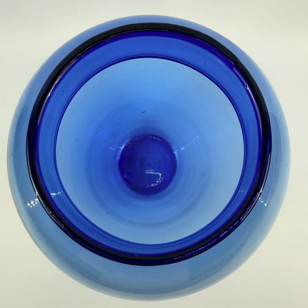 Blenko 8821M Azure‎ Blue Vase Hank Adams 10